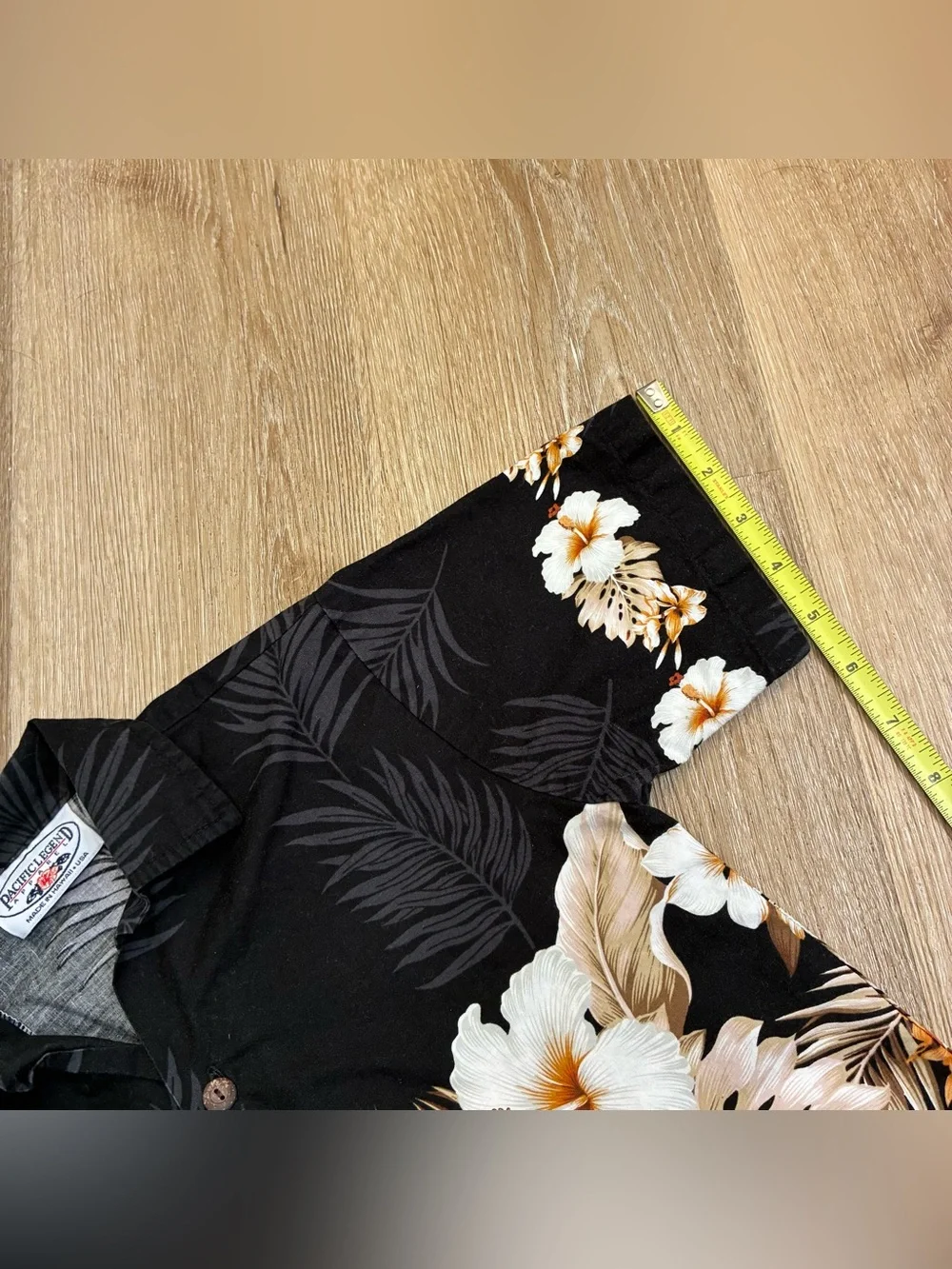 Pacific Legend Kids Hawaiian Aloha Shirt Black Floral Hibiscus 100% Cotton USA S
